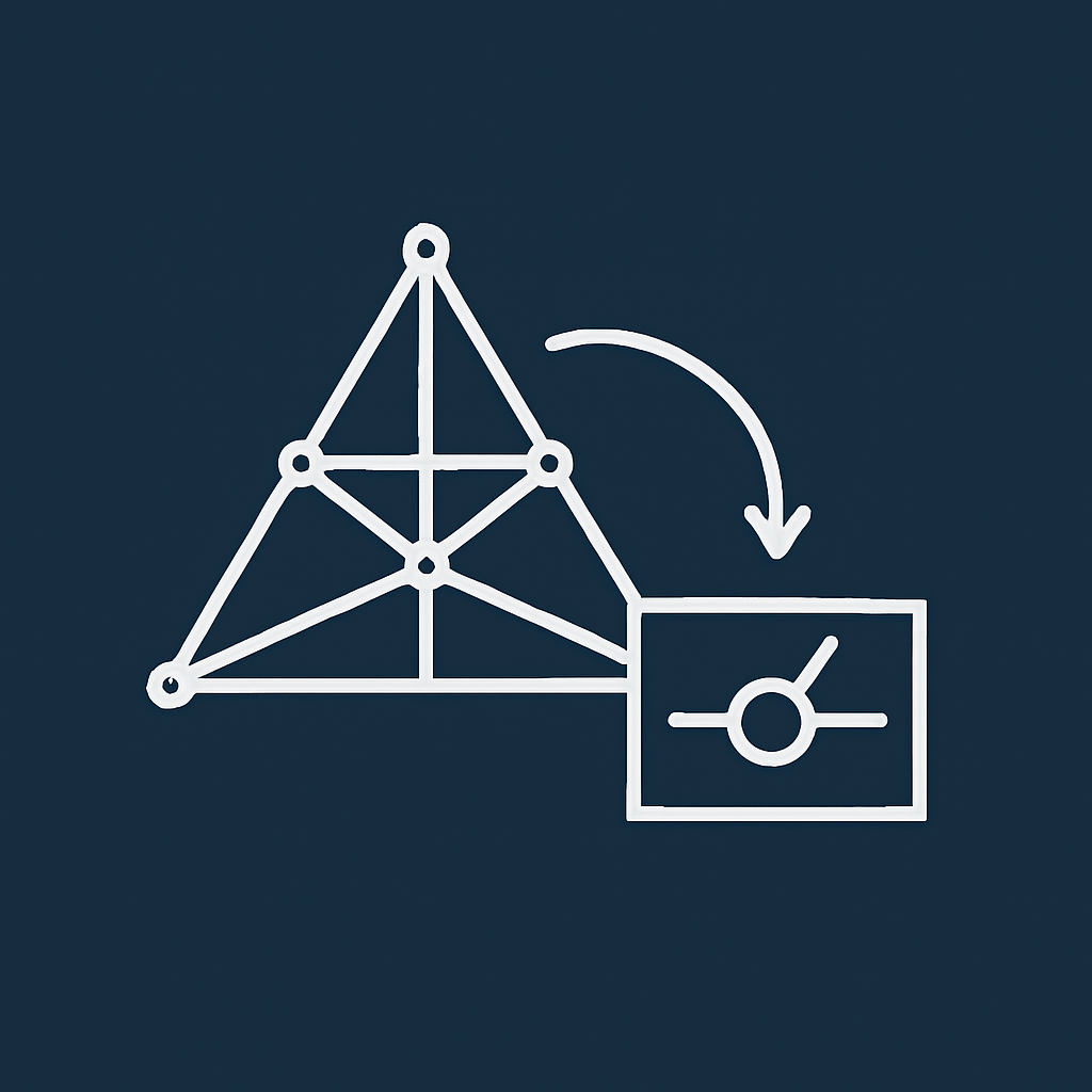 Diagramm eines Netzwerks, das Datenanalyse darstellt.